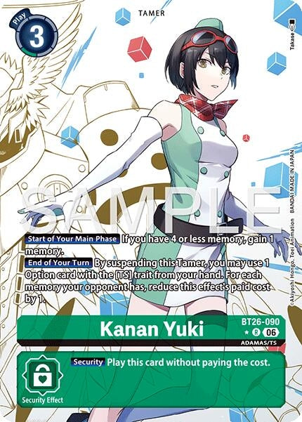 Image for Kanan Yuki (Alternate Art) (BT26-090 R) (Timeless Bonds) (BT-26) - Digimon Card Game