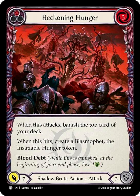 Image for Beckoning Hunger (Red) (IAR017) (Usurp the Shadow Throne) (IAR) - Flesh and Blood TCG