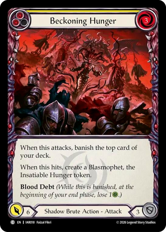 Image for Beckoning Hunger (Yellow) (IAR018) (Usurp the Shadow Throne) (IAR) - Flesh and Blood TCG