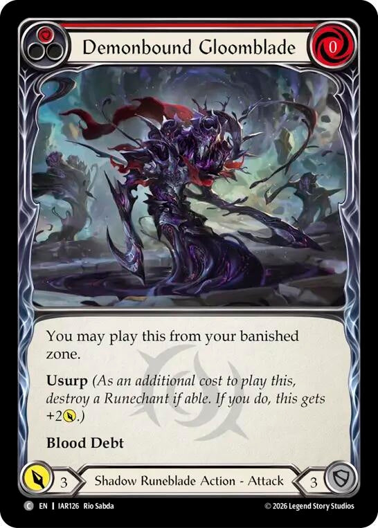 Image for Demonbound Gloomblade (Red) (IAR126) (Usurp the Shadow Throne) (IAR) - Flesh and Blood TCG