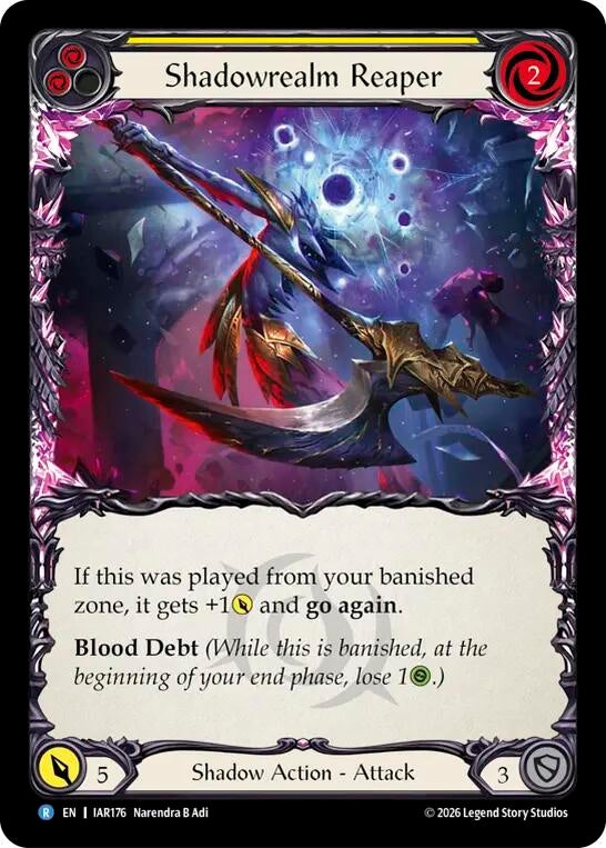 Image for Shadowrealm Reaper (Yellow) (IAR176) (Usurp the Shadow Throne) (IAR) - Flesh and Blood TCG
