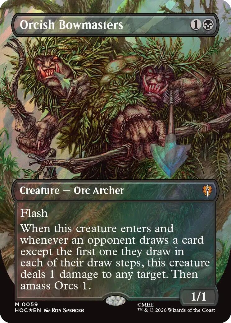 Image for Orcish Bowmasters (Borderless) (Surge Foil) (19) (The Hobbit: Eternal-Legal) (HOC) - Magic: The Gathering