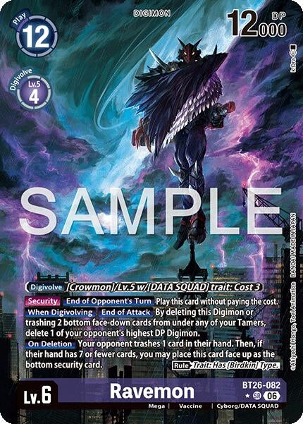 Image for Ravemon (Alternate Art) (BT26-082 SR) (Timeless Bonds) (BT-26) - Digimon Card Game