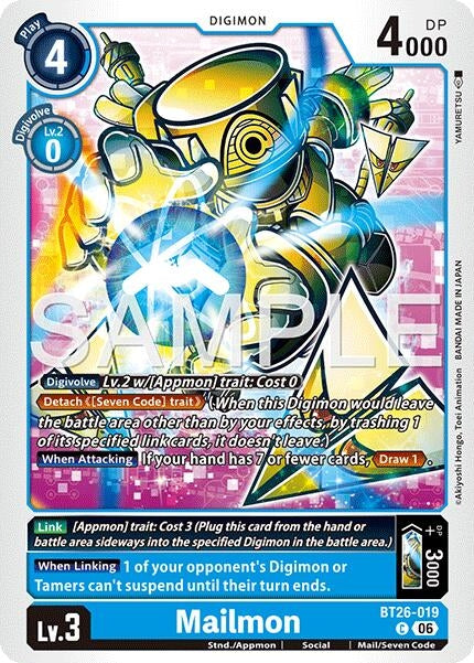 Image for Mailmon (BT26-019 C) (Timeless Bonds) (BT-26) - Digimon Card Game