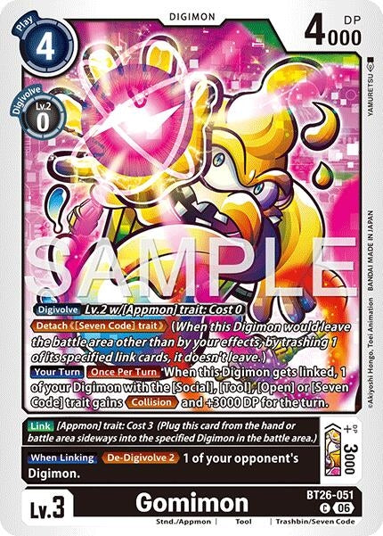 Image for Gomimon (BT26-051 C) (Timeless Bonds) (BT-26) - Digimon Card Game