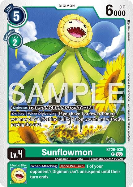 Image for Sunflowmon (BT26-039 C) (Timeless Bonds) (BT-26) - Digimon Card Game