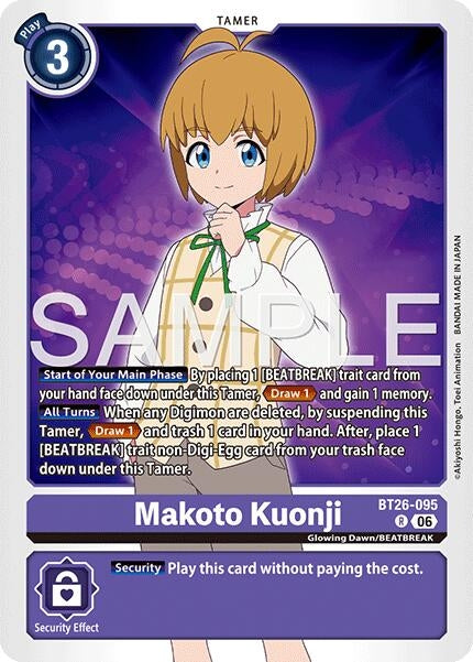 Image for Makoto Kuonji (BT26-095 R) (Timeless Bonds) (BT-26) - Digimon Card Game