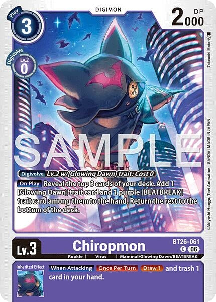 Image for Chiropmon (BT26-061 C) (Timeless Bonds) (BT-26) - Digimon Card Game
