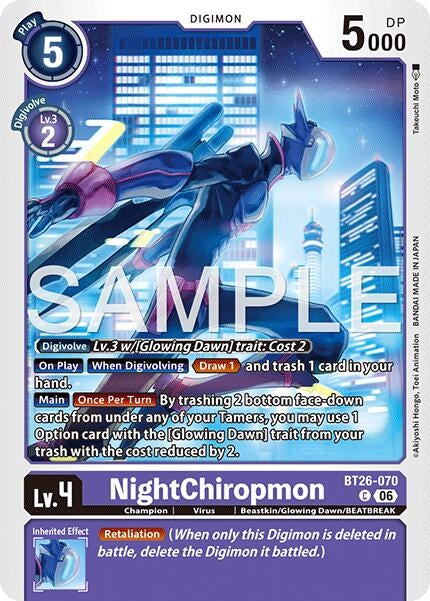 Image for NightChiropmon (BT26-070 C) (Timeless Bonds) (BT-26) - Digimon Card Game