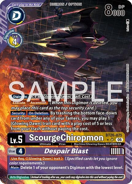 Image for ScourgeChiropmon // Despair Blast (Alternate Art) (BT26-075 R) (Timeless Bonds) (BT-26) - Digimon Card Game