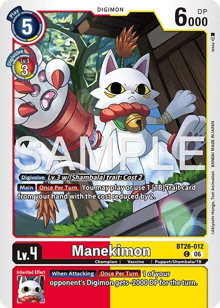 Image for Manekimon (BT26-012 C) (Timeless Bonds) (BT-26) - Digimon Card Game