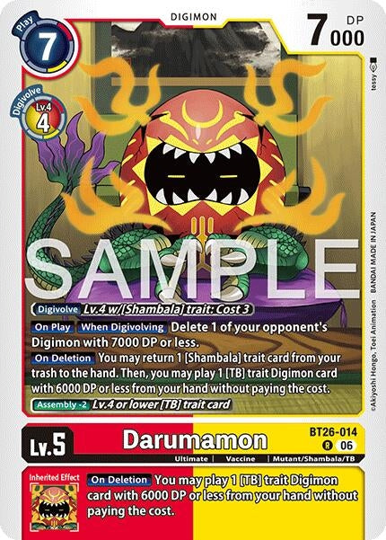 Image for Darumamon (BT26-014 R) (Timeless Bonds) (BT-26) - Digimon Card Game