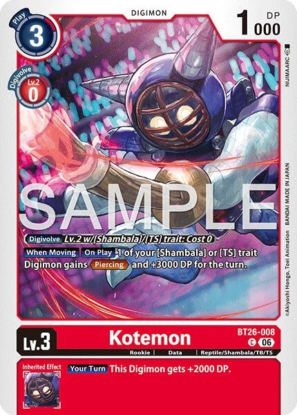 Image for Kotemon (BT26-008 C) (Timeless Bonds) (BT-26) - Digimon Card Game