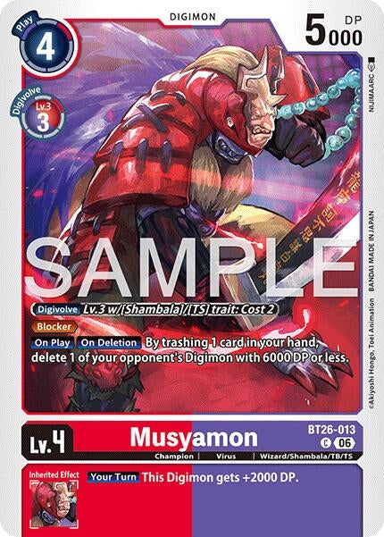 Image for Musyamon (BT26-013 C) (Timeless Bonds) (BT-26) - Digimon Card Game