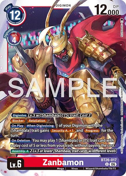 Image for Zanbamon (BT26-017 U) (Timeless Bonds) (BT-26) - Digimon Card Game