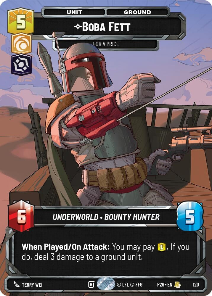 Image for Boba Fett - For a Price (Participation) (120) (Galactic Championship 2026) (P26) - Star Wars: Unlimited
