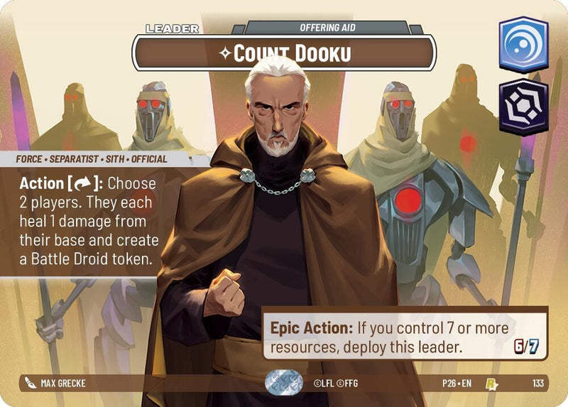 Image for Count Dooku - Offering Aid (133) (Galactic Championship 2026) (P26) - Star Wars: Unlimited
