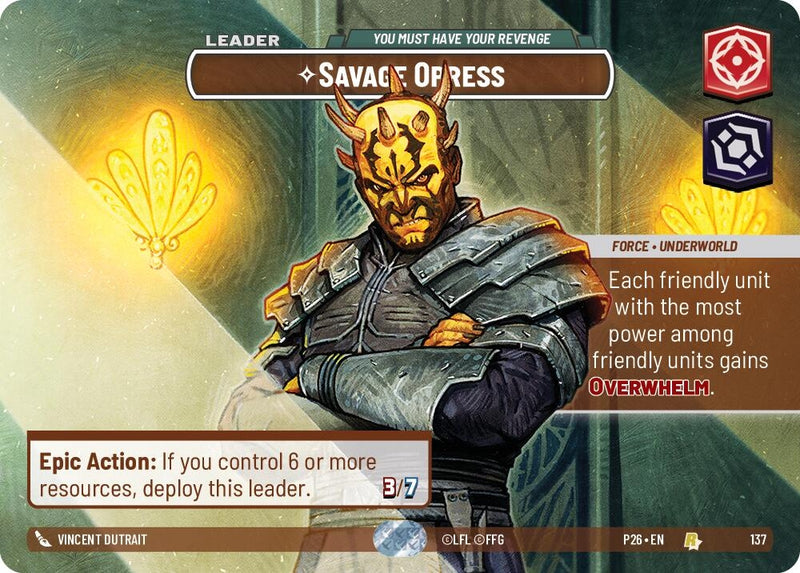 Image for Savage Opress - You Must Have Your Revenge (Prize Wall) (137) (Galactic Championship 2026) (P26) - Star Wars: Unlimited