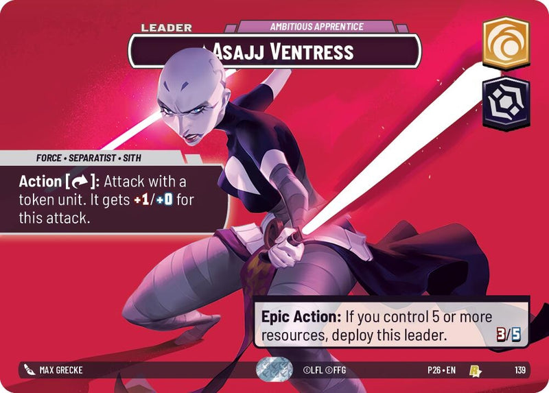Image for Asajj Ventress - Ambitious Apprentice (Prize Wall) (139) (Galactic Championship 2026) (P26) - Star Wars: Unlimited
