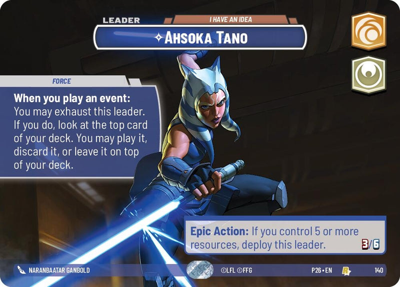 Image for Ahsoka Tano - I Have an Idea (Prize Wall) (140) (Galactic Championship 2026) (P26) - Star Wars: Unlimited