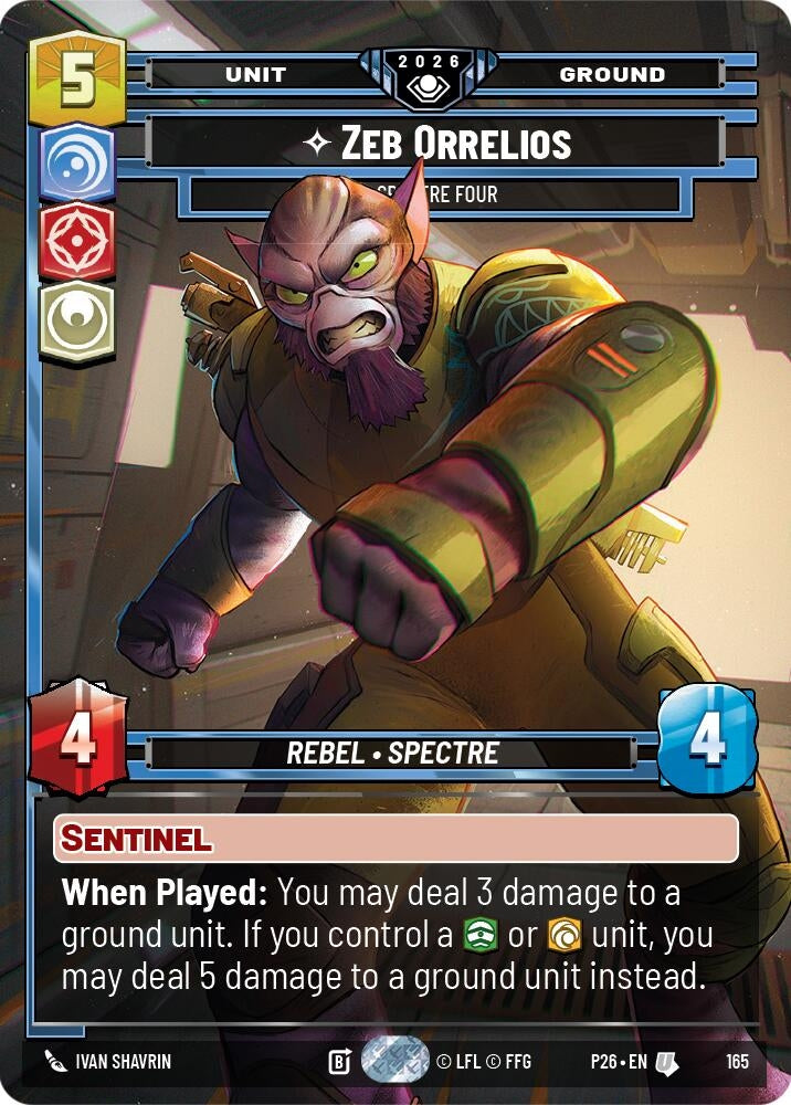 Image for Zeb Orellios - Spectre Four (165) (Galactic Championship 2026) (P26) - Star Wars: Unlimited