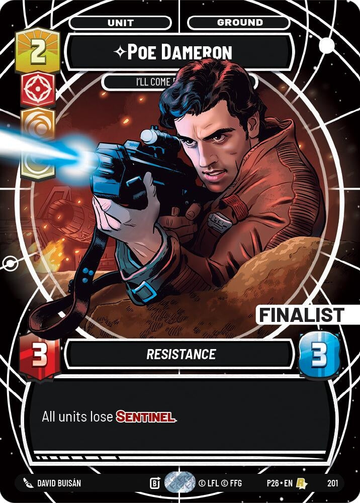 Image for Poe Dameron - I'll Come Back For You (Finalist) (201) (Galactic Championship 2026) (P26) - Star Wars: Unlimited