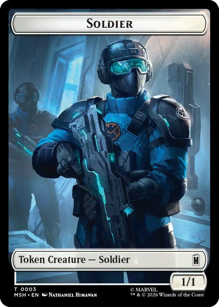 Image for Soldier // Robot Villain Double-Sided Token (3 // 20) (Marvel Super Heroes) (MSH) - Magic: The Gathering
