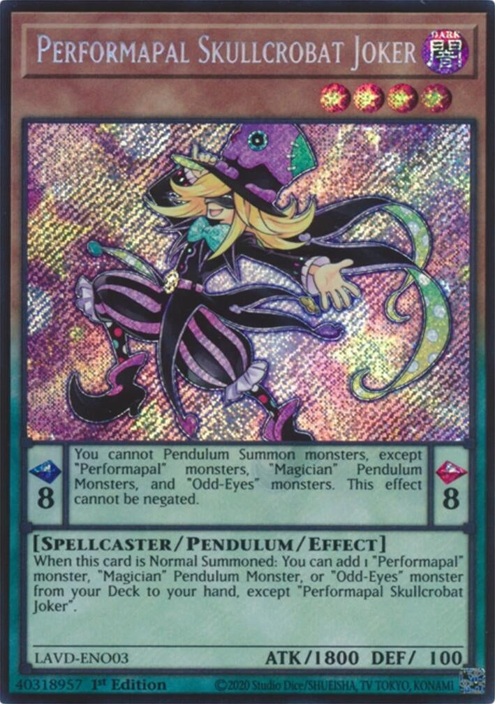 Image for Performapal Skullcrobat Joker (Secret Rare) (LAVD-ENO03) (Legendary Arc-V Decks) (LAVD) - YuGiOh