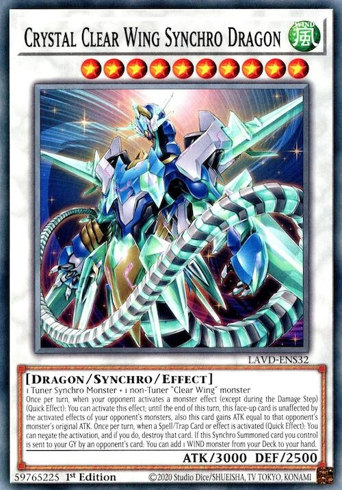 Image for Crystal Clear Wing Synchro Dragon (LAVD-ENS32) (Legendary Arc-V Decks) (LAVD) - YuGiOh