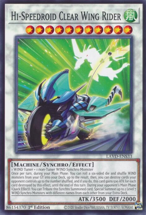 Image for Hi-Speedroid Clear Wing Rider (LAVD-ENS33) (Legendary Arc-V Decks) (LAVD) - YuGiOh