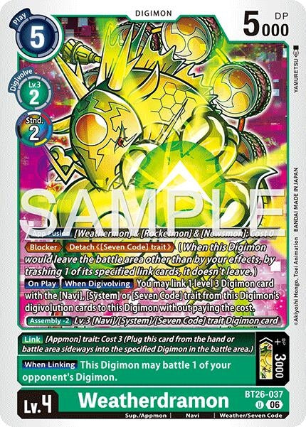 Image for Weatherdramon (BT26-037 U) (Timeless Bonds) (BT-26) - Digimon Card Game