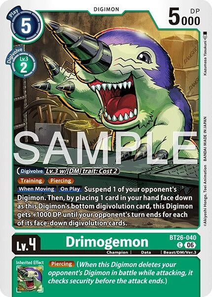 Image for Drimogemon (BT26-040 C) (Timeless Bonds) (BT-26) - Digimon Card Game