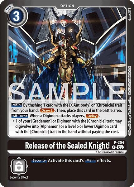 Image for Release of the Sealed Knight! (P-204 P) (Limited Card Pack -Final Crest-) (LM-08) - Digimon Card Game