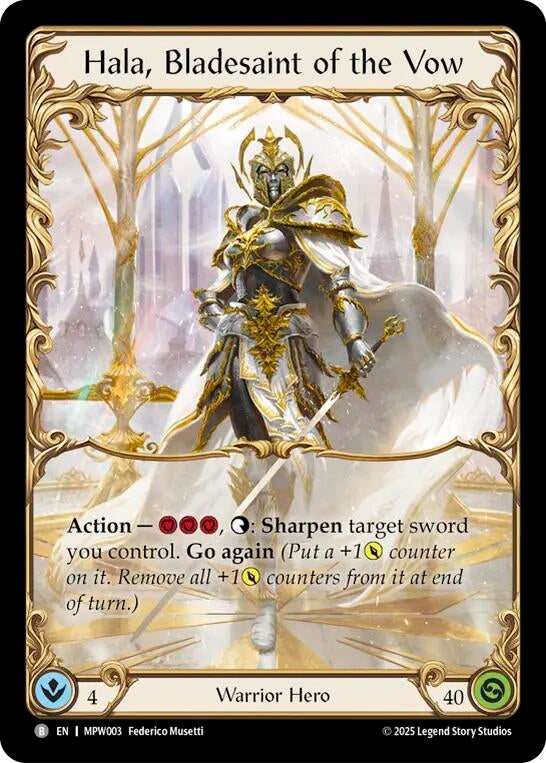 Image for Hala, Bladesaint of the Vow (MPW003) (Mastery Pack Warrior) (MPW) - Flesh and Blood TCG
