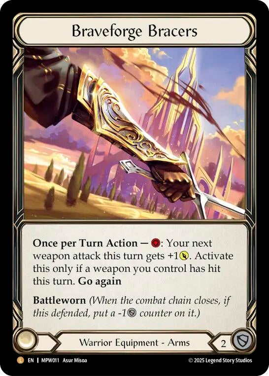Image for Braveforge Bracers (MPW011) (Mastery Pack Warrior) (MPW) - Flesh and Blood TCG