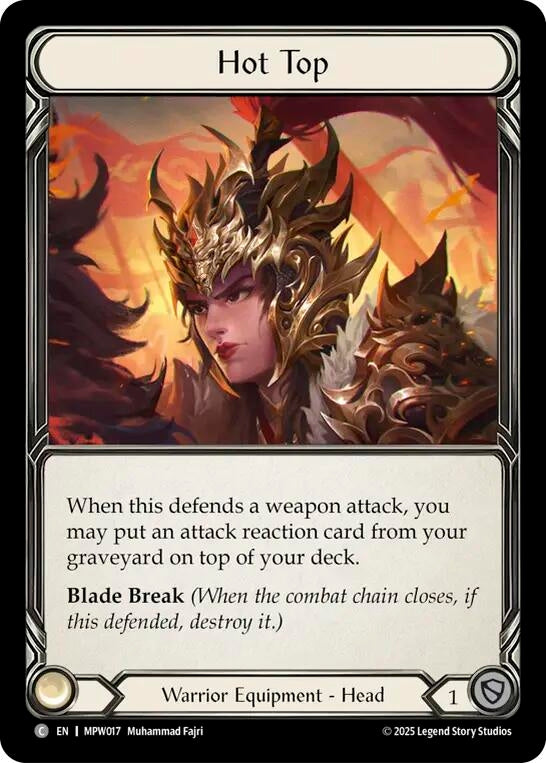 Image for Hot Top (MPW017) (Mastery Pack Warrior) (MPW) - Flesh and Blood TCG