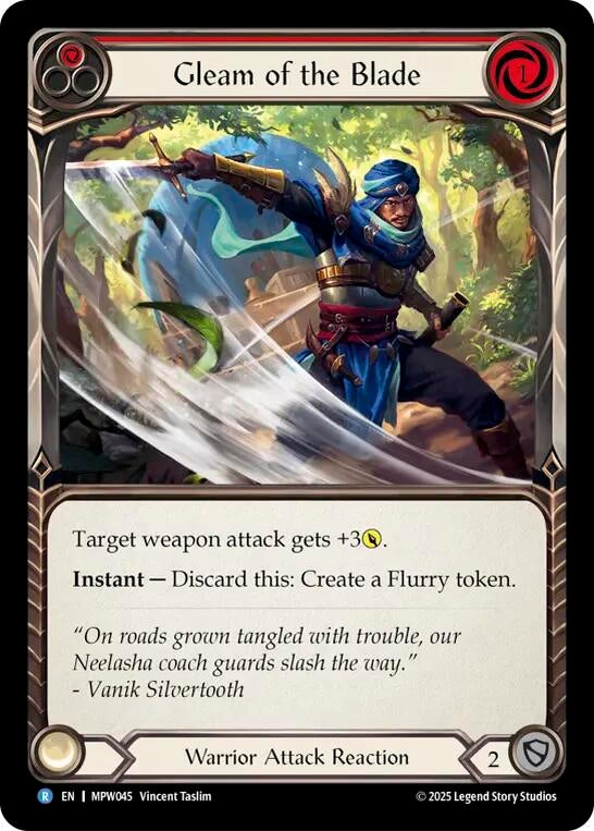 Image for Gleam of the Blade (Red) (MPW045) (Mastery Pack Warrior) (MPW) - Flesh and Blood TCG