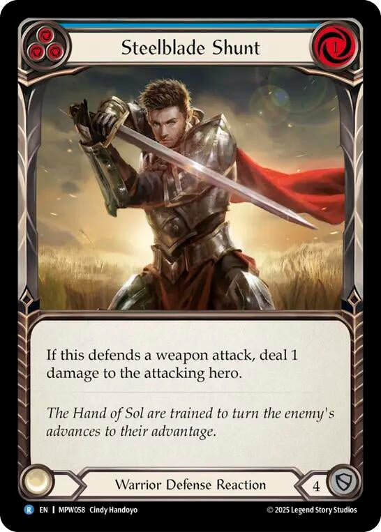 Image for Steelblade Shunt (Blue) (MPW058) (Mastery Pack Warrior) (MPW) - Flesh and Blood TCG