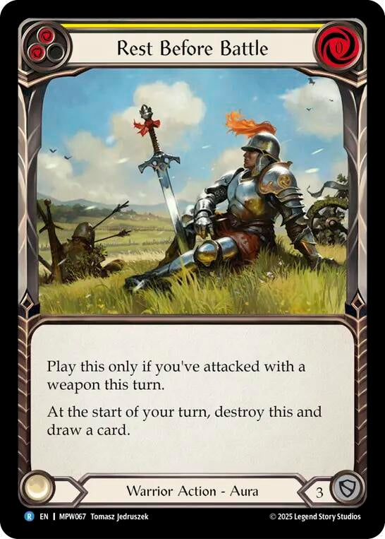 Image for Rest Before Battle (Yellow) (MPW067) (Mastery Pack Warrior) (MPW) - Flesh and Blood TCG