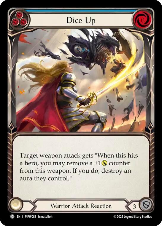 Image for Dice Up (Blue) (MPW083) (Mastery Pack Warrior) (MPW) - Flesh and Blood TCG