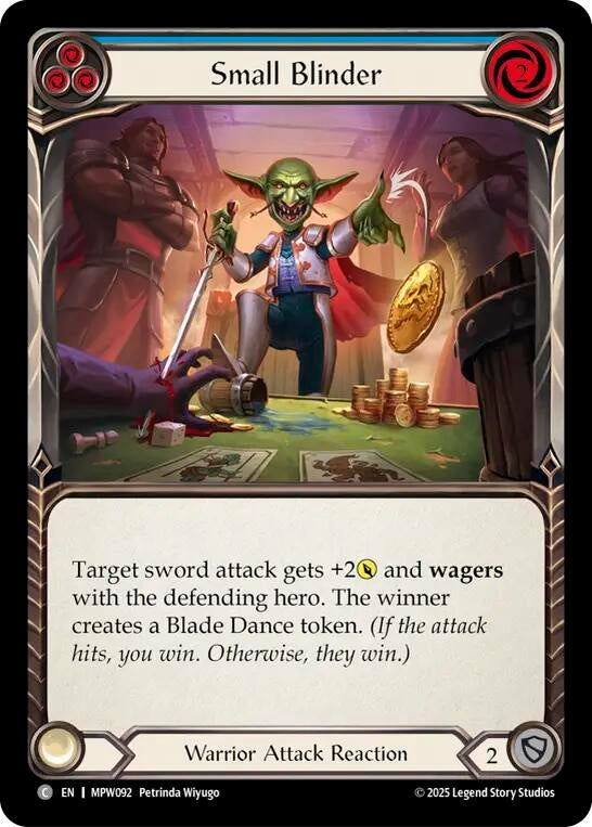 Image for Small Blinder (Blue) (MPW092) (Mastery Pack Warrior) (MPW) - Flesh and Blood TCG