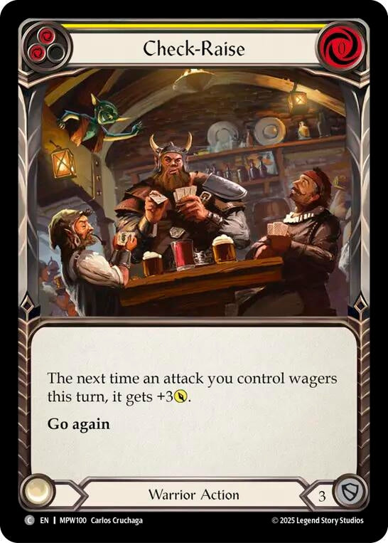 Image for Check-Raise (Yellow) (MPW100) (Mastery Pack Warrior) (MPW) - Flesh and Blood TCG