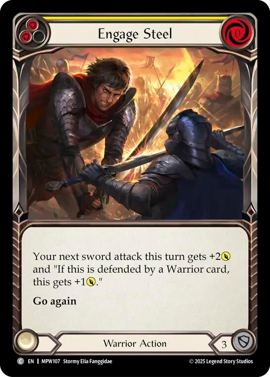 Image for Engage Steel (Yellow) (MPW107) (Mastery Pack Warrior) (MPW) - Flesh and Blood TCG