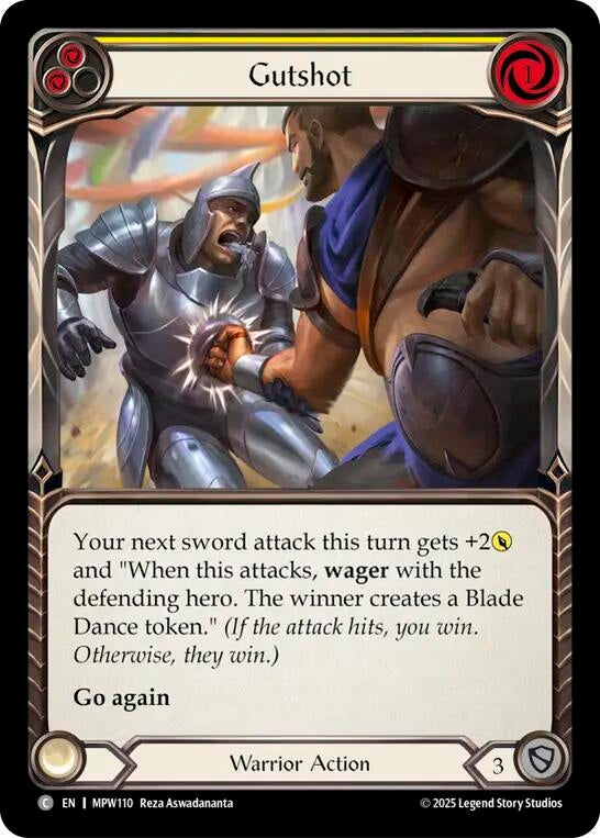 Image for Gutshot (Yellow) (MPW110) (Mastery Pack Warrior) (MPW) - Flesh and Blood TCG