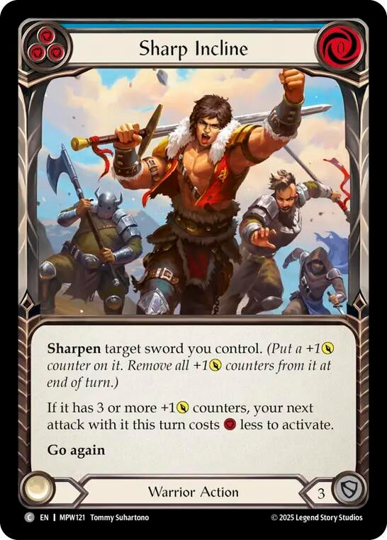 Image for Sharp Incline (Blue) (MPW121) (Mastery Pack Warrior) (MPW) - Flesh and Blood TCG