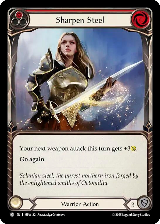 Image for Sharpen Steel (Red) (MPW122) (Mastery Pack Warrior) (MPW) - Flesh and Blood TCG