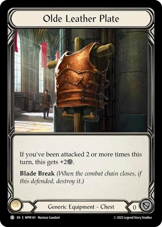 Image for Olde Leather Plate (MPW141) (Mastery Pack Warrior) (MPW) - Flesh and Blood TCG