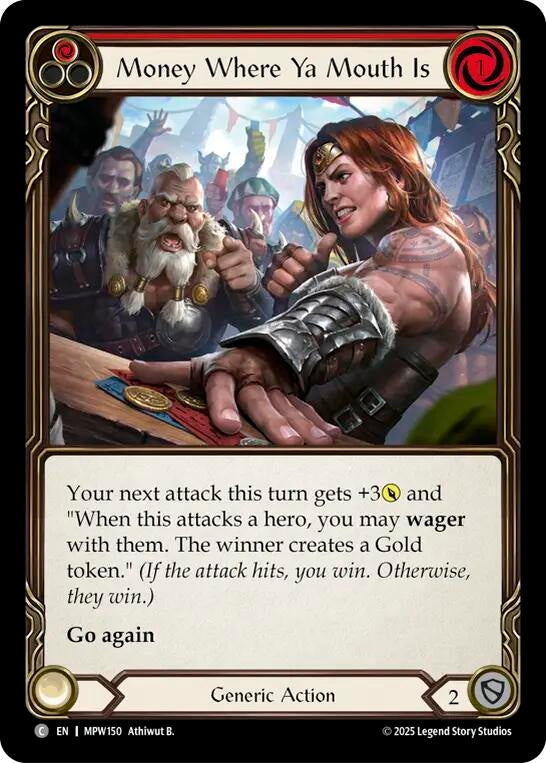 Image for Money Where Ya Mouth Is (Red) (MPW150) (Mastery Pack Warrior) (MPW) - Flesh and Blood TCG