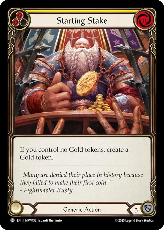 Image for Starting Stake (Yellow) (MPW152) (Mastery Pack Warrior) (MPW) - Flesh and Blood TCG