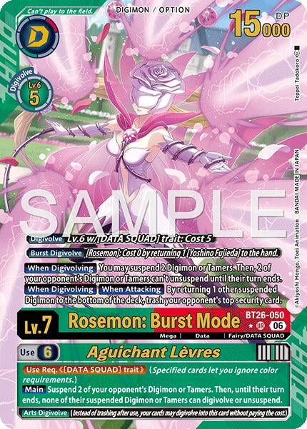 Image for Rosemon: Burst Mode // Aguichant Levres (Alternate Art) (BT26-050 UR) (Timeless Bonds) (BT-26) - Digimon Card Game